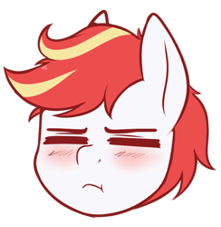 Size: 700x717 | Tagged: safe, artist:higgly-chan, imported from derpibooru, oc, oc only, oc:sunny flare, pony, bust, female, portrait, solo, unamused