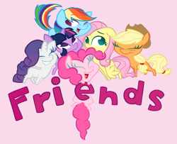 Size: 5584x4544 | Tagged: safe, artist:rurity, imported from derpibooru, applejack, fluttershy, pinkie pie, rainbow dash, rarity, twilight sparkle, pony, absurd resolution, friendship, mane six