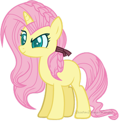 Size: 1024x1046 | Tagged: safe, artist:bezziie, imported from derpibooru, fluttershy, pony, unicorn, alternate hairstyle, alternate universe, base used, female, hilarious in hindsight, race swap, simple background, solo, transparent background, unicorn fluttershy