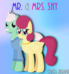 Size: 4081x4375 | Tagged: safe, artist:cyber-murph, imported from derpibooru, gentle breeze, posey shy, pony, absurd resolution, clothes, ear piercing, earring, facial hair, female, fluttershy's parents, glasses, group shot, husband and wife, jewelry, male, moustache, necklace, piercing, shys, signature, sweater