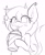 Size: 1400x1725 | Tagged: safe, artist:randy, imported from derpibooru, oc, oc only, oc:aryanne, pony, :3, bipedal, blushing, catface, cute, drink, holding, lineart, monochrome, solo, straw