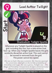 Size: 788x1088 | Tagged: safe, artist:ashleynicholsart, artist:ithryskylark, deleted from derpibooru, imported from derpibooru, sci-twi, twilight sparkle, pony, twilight sparkle's secret shipfic folder, equestria girls, card, clothes, crystal prep academy uniform, equestria girls ponified, ponified, school uniform, solo, thinking