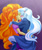 Size: 3076x3682 | Tagged: safe, artist:shinta-girl, imported from derpibooru, adagio dazzle, trixie, equestria girls, rainbow rocks, blushing, commission, couple, duo, eyes closed, female, kiss on the lips, kissing, lesbian, shipping, triagio