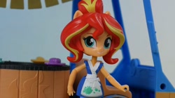 Size: 1280x720 | Tagged: safe, imported from derpibooru, sunset shimmer, equestria girls, doll, equestria girls minis, eqventures of the minis, female, food, japanese, solo, sunset sushi, toy, truck