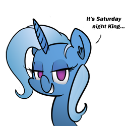 Size: 1024x1024 | Tagged: safe, artist:whydomenhavenipples, color edit, edit, imported from derpibooru, trixie, pony, unicorn, bedroom eyes, colored, female, grin, lidded eyes, mare, simple background, smiling, solo, transparent background