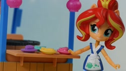 Size: 1280x720 | Tagged: safe, imported from derpibooru, sunset shimmer, equestria girls, doll, equestria girls minis, eqventures of the minis, female, food, food truck, japanese, merchandise, solo, sunset sushi, toy, truck