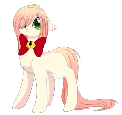 Size: 1024x970 | Tagged: safe, artist:little-sketches, artist:php146, imported from derpibooru, oc, oc only, oc:akarui sakura, earth pony, pony, bell, bell collar, collar, female, floppy ears, mare, neck bow, simple background, solo, transparent background