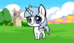 Size: 1024x600 | Tagged: safe, imported from derpibooru, oc, oc only, alicorn, pony, alicorn oc, my mini pony, solo, windmill