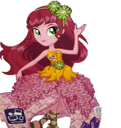 Size: 653x687 | Tagged: safe, artist:mlpismybaecx, imported from derpibooru, gloriosa daisy, equestria girls, legend of everfree, box art, crystal gala dress, female, solo, vector