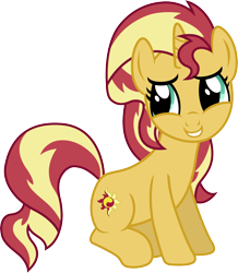 Size: 1746x2003 | Tagged: safe, artist:davidsfire, imported from derpibooru, sunset shimmer, pony, unicorn, equestria girls, mirror magic, spoiler:eqg specials, cute, female, mare, shimmerbetes, simple background, sitting, solo, transparent background, vector