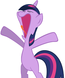 Size: 5022x6000 | Tagged: safe, artist:tardisbrony, imported from derpibooru, twilight sparkle, pony, unicorn, the ticket master, absurd resolution, bipedal, eyes closed, female, mare, open mouth, screaming, simple background, transparent background, vector, yelling