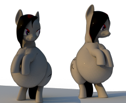 Size: 1200x974 | Tagged: safe, artist:heckfan, imported from derpibooru, oc, oc only, oc:mendina, earth pony, pony, 3d, belly, fat, morbidly obese, obese, solo