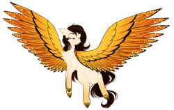 Size: 1780x1125 | Tagged: safe, artist:kseniyart, imported from derpibooru, oc, oc only, oc:monarch dream, pegasus, pony, colored wings, female, mare, multicolored wings, simple background, solo, spread wings, transparent background, wings