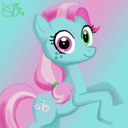 Size: 1500x1500 | Tagged: safe, artist:kelseyleah, imported from derpibooru, minty, pony, female, g3, g3 to g4, g4, generation leap, heterochromia, solo