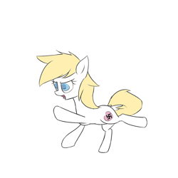 Size: 1024x1024 | Tagged: safe, artist:anonymous, imported from derpibooru, oc, oc only, oc:aryanne, pony, dock, female, heart, nazi, open mouth, stretching, swastika, tongue out