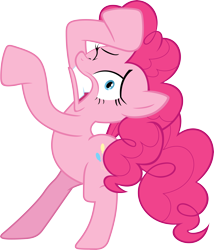 Size: 5140x6000 | Tagged: safe, artist:some-pony-vectors, imported from derpibooru, pinkie pie, earth pony, pony, too many pinkie pies, .svg available, absurd resolution, bipedal, female, mare, one eye closed, simple background, solo, transparent background, vector