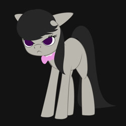 Size: 816x816 | Tagged: safe, artist:styroponyworks, imported from derpibooru, octavia melody, earth pony, pony, >:c, angry, black background, bowtie, ears back, female, floppy ears, frown, grumpy, mare, no pupils, simple background, solo