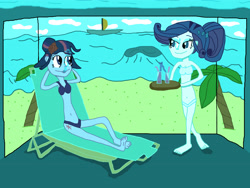 Size: 3648x2736 | Tagged: safe, alternate version, artist:sb1991, imported from derpibooru, rarity, twilight sparkle, equestria girls, alcohol, backdrop, clothes, photo shoot, second version, swimming pool, swimsuit, underwater, version 2, wine