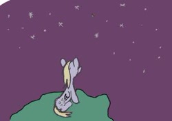 Size: 302x213 | Tagged: safe, artist:pawnypawnstar, imported from derpibooru, derpy hooves, pony, female, night, picture for breezies, plane, solo, stars