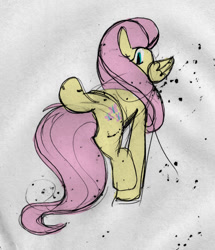 Size: 800x929 | Tagged: safe, artist:crowneprince, imported from derpibooru, fluttershy, pony, butt, female, mouthbutt, plot, solo, tail, wat