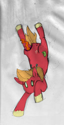 Size: 360x700 | Tagged: safe, artist:crowneprince, imported from derpibooru, big macintosh, pony, falling, male, mouthbutt, screaming, solo