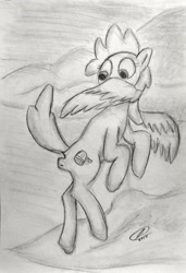 Size: 1682x2453 | Tagged: safe, artist:bitgamer, derpibooru exclusive, imported from derpibooru, oc, oc only, pegasus, pony, cutie mark, drawing, flying, forced meme, meme, mouthbutt, shading, signature, sky, solo, traditional art