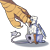 Size: 1000x1000 | Tagged: safe, artist:viirux, imported from derpibooru, oc, oc only, oc:der, oc:gyro feather, oc:gyro tech, griffon, griffonized, micro, paw pads, paws, simple background, species swap, talons, transparent background, underpaw