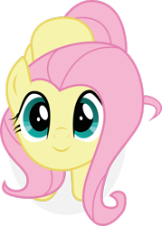 Size: 733x1024 | Tagged: artist needed, safe, imported from derpibooru, fluttershy, pegasus, pony, the hooffields and mccolts, cute, female, looking at you, mare, pink mane, shyabetes, simple background, solo, transparent background