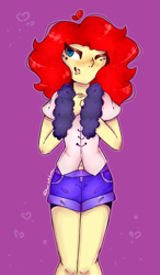 Size: 943x1614 | Tagged: safe, artist:yunieelloa, imported from derpibooru, oc, oc only, oc:sweet britty, human, clothes, humanized, one eye closed, solo, wink