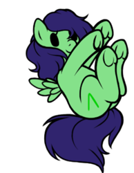 Size: 678x873 | Tagged: safe, artist:breezietype, imported from derpibooru, oc, oc only, oc:implicita, pegasus, pony, /mlp/, frog (hoof), offspring, simple background, underhoof, white background