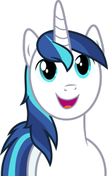 Size: 2697x4394 | Tagged: safe, artist:frownfactory, imported from derpibooru, shining armor, pony, unicorn, a flurry of emotions, .svg available, blue eyes, blue mane, cute, happy, horn, looking at you, looking up, male, shining adorable, simple background, solo, stallion, svg, transparent background, vector