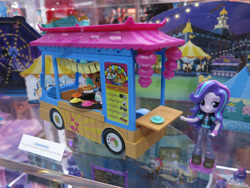 Size: 960x720 | Tagged: safe, imported from derpibooru, starlight glimmer, sunset shimmer, equestria girls, doll, equestria girls minis, female, food, food truck, irl, japanese, photo, sdcc 2017, sunset sushi, sushi, toy, truck