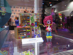 Size: 960x720 | Tagged: safe, imported from derpibooru, pinkie pie, equestria girls, book, doll, equestria girls minis, irl, paint, photo, sdcc 2017, standing, toy