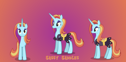 Size: 1358x667 | Tagged: safe, artist:silky-seams, imported from derpibooru, sassy saddles, pony, unicorn, female, solo