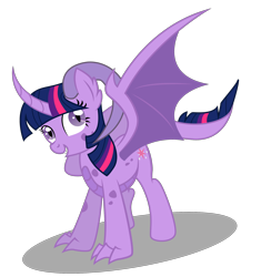 Size: 1864x1980 | Tagged: safe, artist:dragonchaser123, imported from derpibooru, twilight sparkle, dracony, hybrid, female, mare, simple background, solo, species swap, transparent background, vector