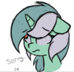 Size: 941x912 | Tagged: safe, artist:lockheart, imported from derpibooru, lyra heartstrings, pony, unicorn, bust, dialogue, female, floppy ears, portrait, sad, simple background, solo, white background