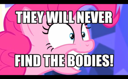 Size: 1440x900 | Tagged: safe, imported from derpibooru, pinkie pie, pony, dissonant caption, image macro, meme