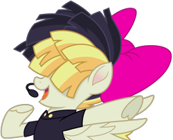 Size: 7779x6276 | Tagged: safe, artist:pink1ejack, imported from derpibooru, songbird serenade, pegasus, pony, my little pony: the movie, absurd resolution, female, headworn microphone, mare, open mouth, pointing, simple background, singing, transparent background, vector