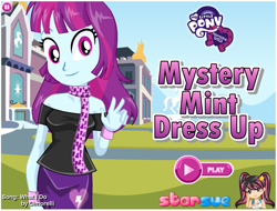 Size: 803x609 | Tagged: safe, imported from derpibooru, mystery mint, equestria girls, background human, canterlot high, dress up game, female, flash game, solo, starsue