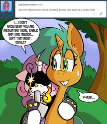 Size: 576x670 | Tagged: safe, artist:pembroke, imported from derpibooru, snails, sweetie belle, pony, glitter shell, meanie belle