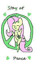 Size: 251x484 | Tagged: safe, artist:shoobaofhooba, imported from derpibooru, fluttershy, pony, animated, female, gif, hippie, hippieshy, peace sign, solo, standing, standing on one leg