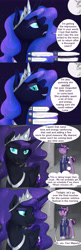 Size: 3300x10200 | Tagged: safe, artist:silfoe, imported from derpibooru, nightmare moon, twilight sparkle, alicorn, pony, unicorn, moonsetmlp, alternate universe, ask, comic, tumblr, unicorn twilight