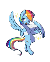 Size: 830x1024 | Tagged: safe, artist:haden-2375, imported from derpibooru, rainbow dash, pegasus, pony, female, mare, one eye closed, open mouth, smiling, solo, towel, wink