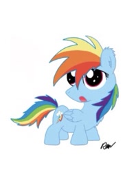 Size: 277x349 | Tagged: safe, artist:pizzamovies, imported from derpibooru, rainbow dash, pony, chibi, female, filly, solo