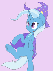 Size: 704x934 | Tagged: safe, artist:horseface, imported from derpibooru, trixie, pony, unicorn, chest fluff, cute, diatrixes, female, smiling, solo, underhoof