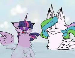 Size: 9000x7000 | Tagged: safe, artist:shadewwingwarriors, imported from derpibooru, princess celestia, twilight sparkle, alicorn, pony, absurd resolution, crying, female, lesbian, shipping, swanlestia, swimming, twilestia, twilight sparkle (alicorn)