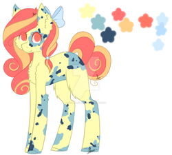 Size: 1024x921 | Tagged: safe, artist:enghelkitten, imported from derpibooru, oc, oc only, earth pony, pony, bow, female, mare, reference sheet, solo, tail bow, watermark