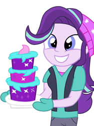 Size: 1200x1600 | Tagged: safe, artist:toyminator900, imported from derpibooru, starlight glimmer, equestria girls, cake, female, food, simple background, smiling, solo, transparent background