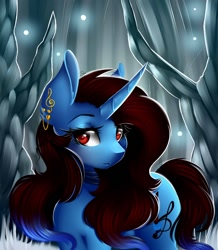 Size: 940x1080 | Tagged: safe, artist:bambudess, imported from derpibooru, oc, oc only, pony, unicorn, beautiful, ear piercing, female, mare, piercing, red eyes, solo