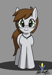 Size: 2155x3110 | Tagged: dead source, safe, artist:penspark, imported from derpibooru, oc, oc only, oc:white rose, earth pony, pony, cute, female, looking at you, mare, simple background, smiling, solo